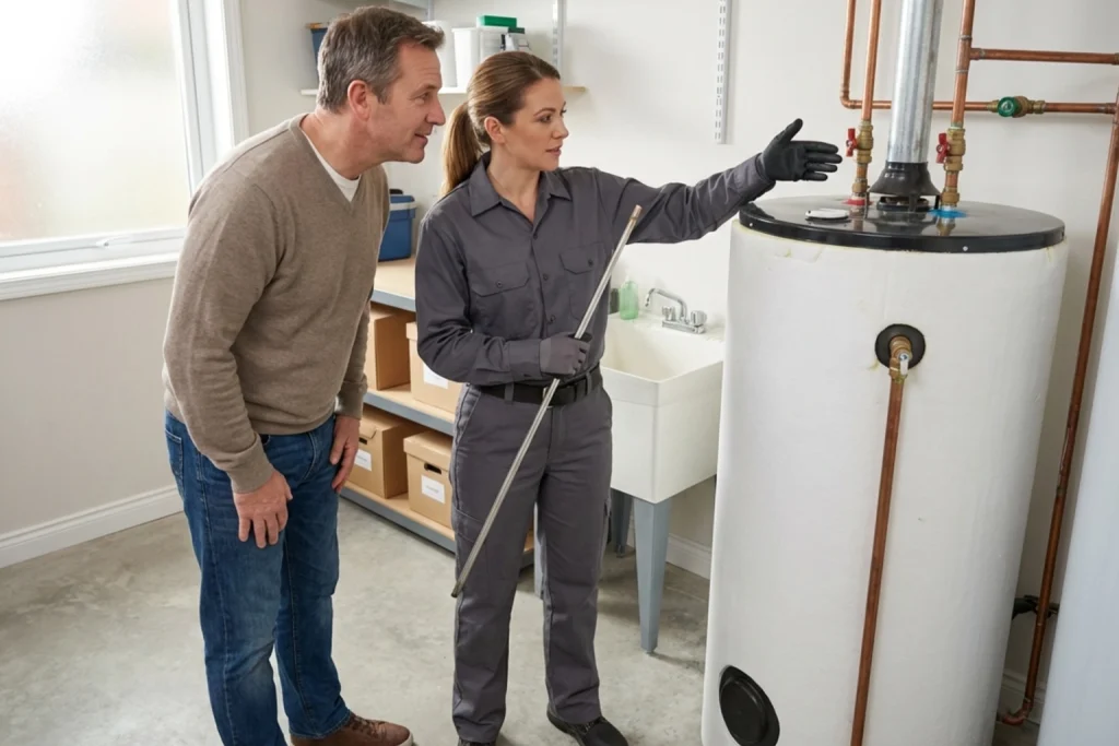 Springfield homeowner learning about water heater anode rod protection