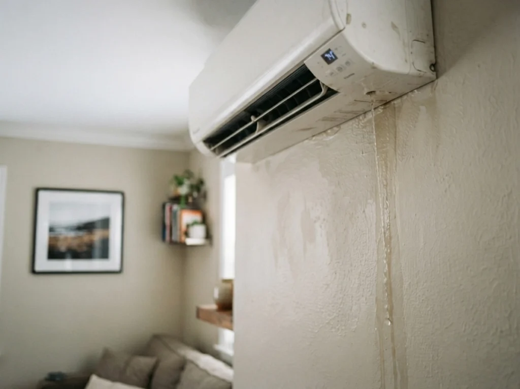 A leaking mini split in home's living room
